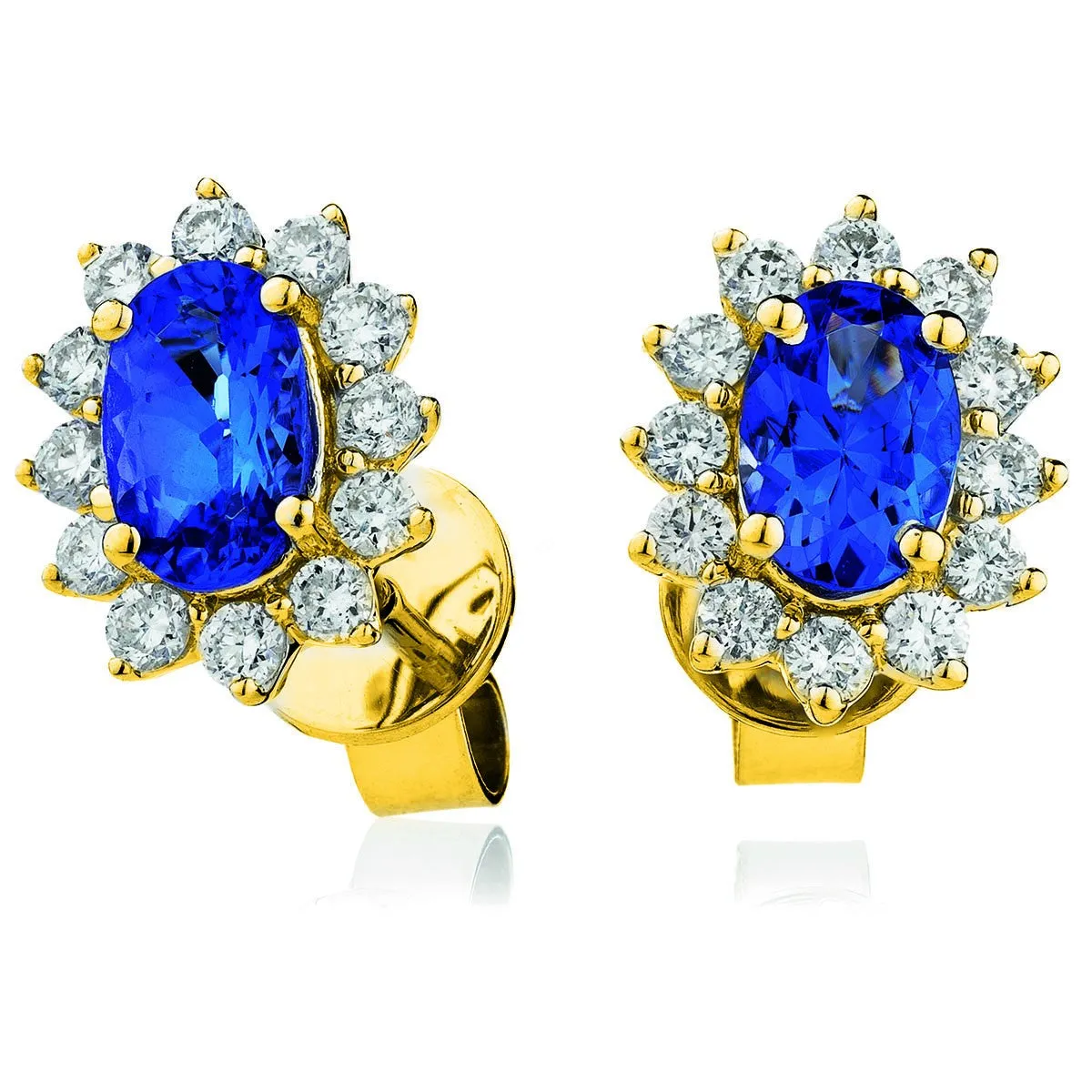 Diamond & Blue Sapphire Earring Set 1.60ct - 2.55ct