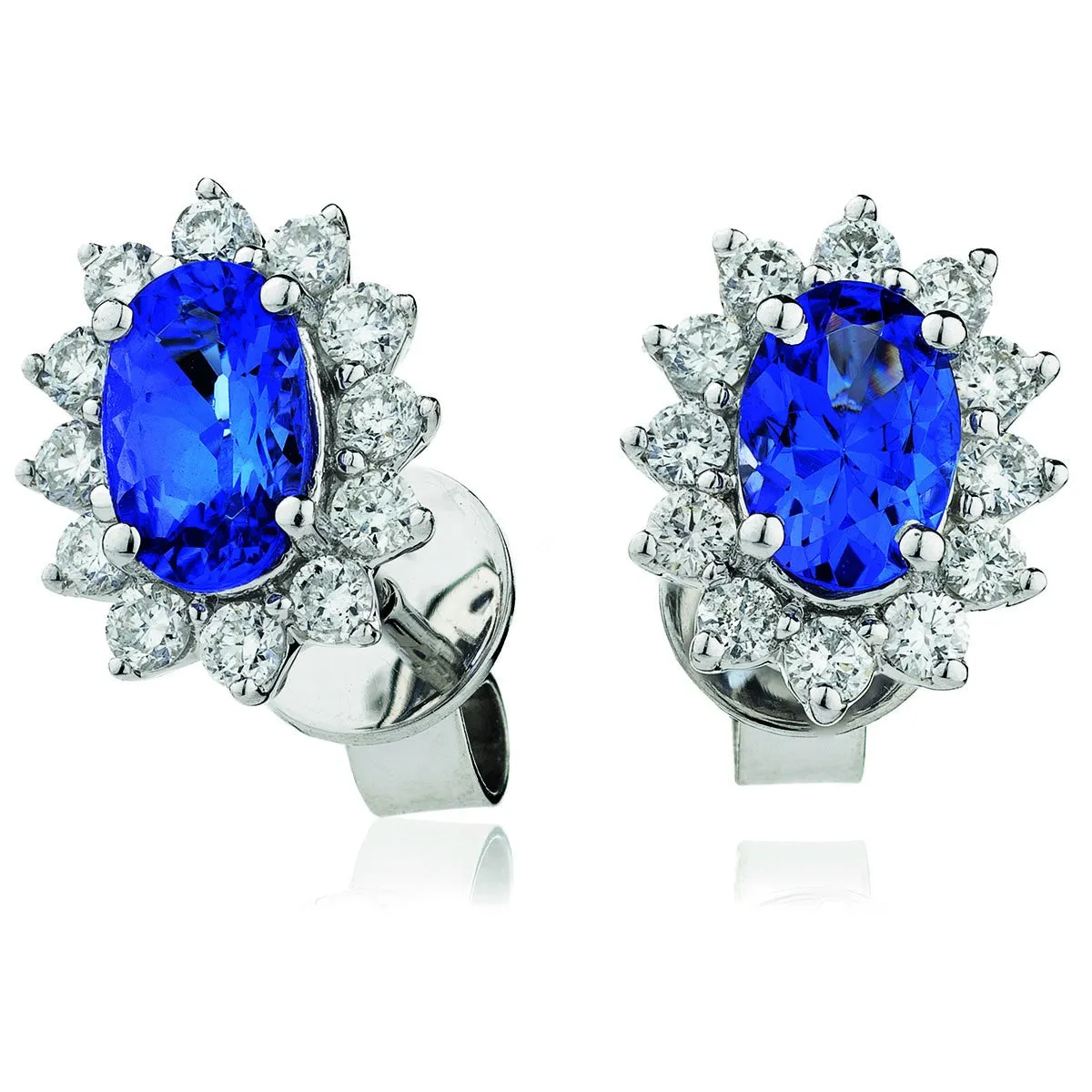 Diamond & Blue Sapphire Earring Set 1.60ct - 2.55ct