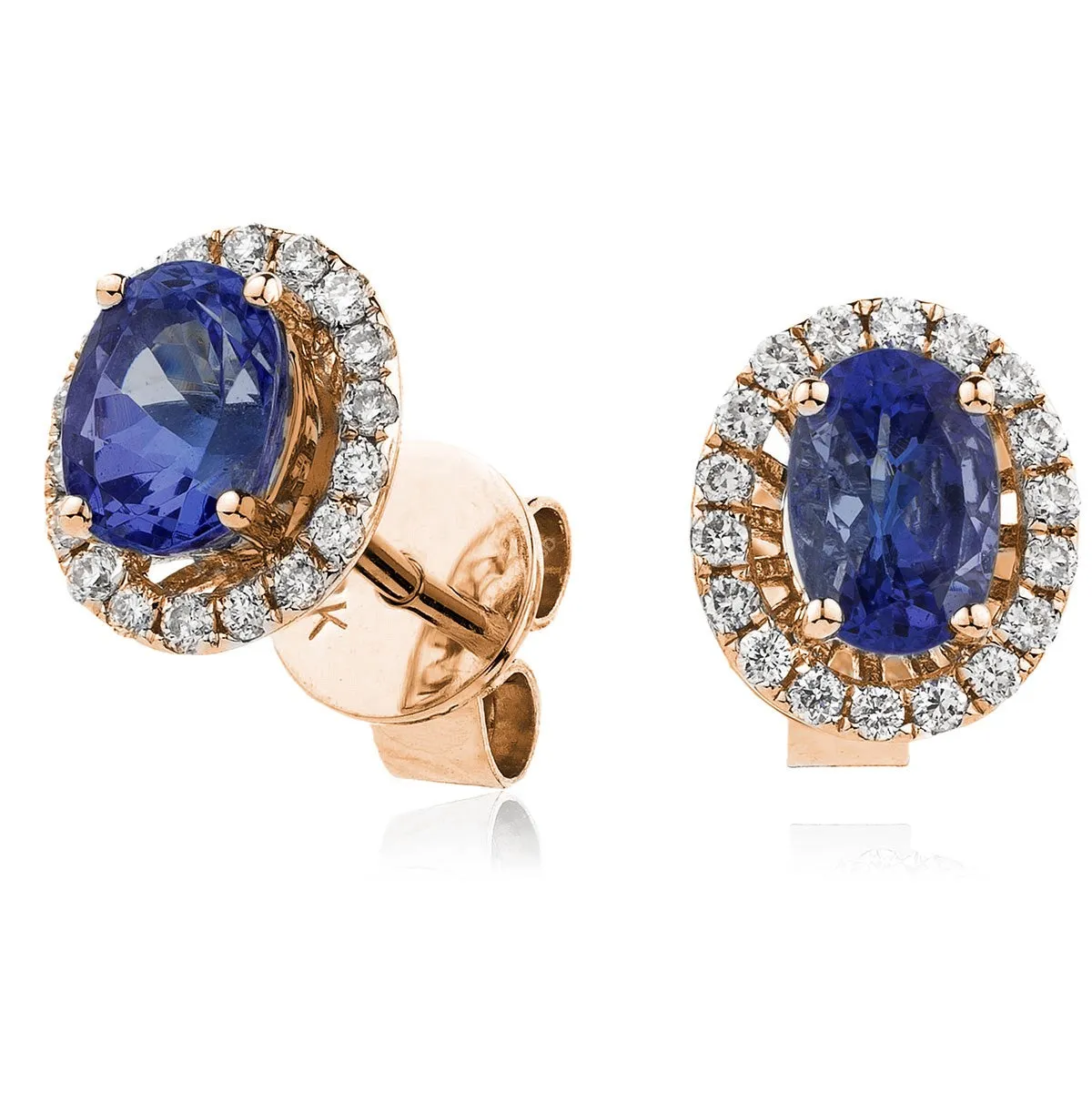 Diamond & Blue Sapphire Earrings 0.90ct