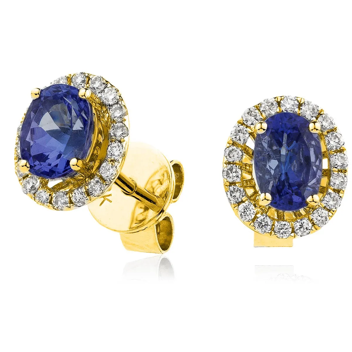 Diamond & Blue Sapphire Earrings 0.90ct