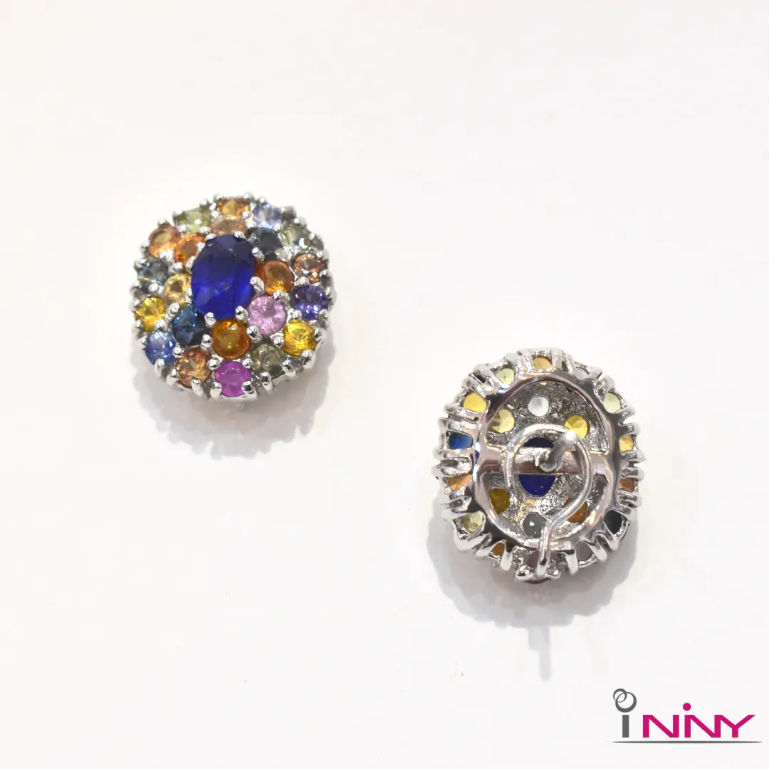 Dish of All Fancy Sapphire Stud Earrings