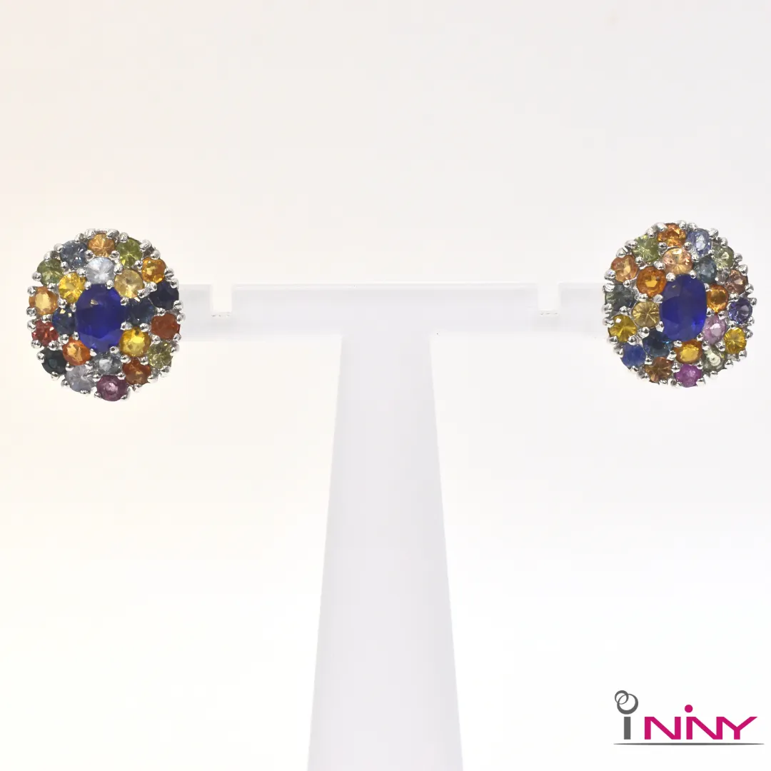 Dish of All Fancy Sapphire Stud Earrings