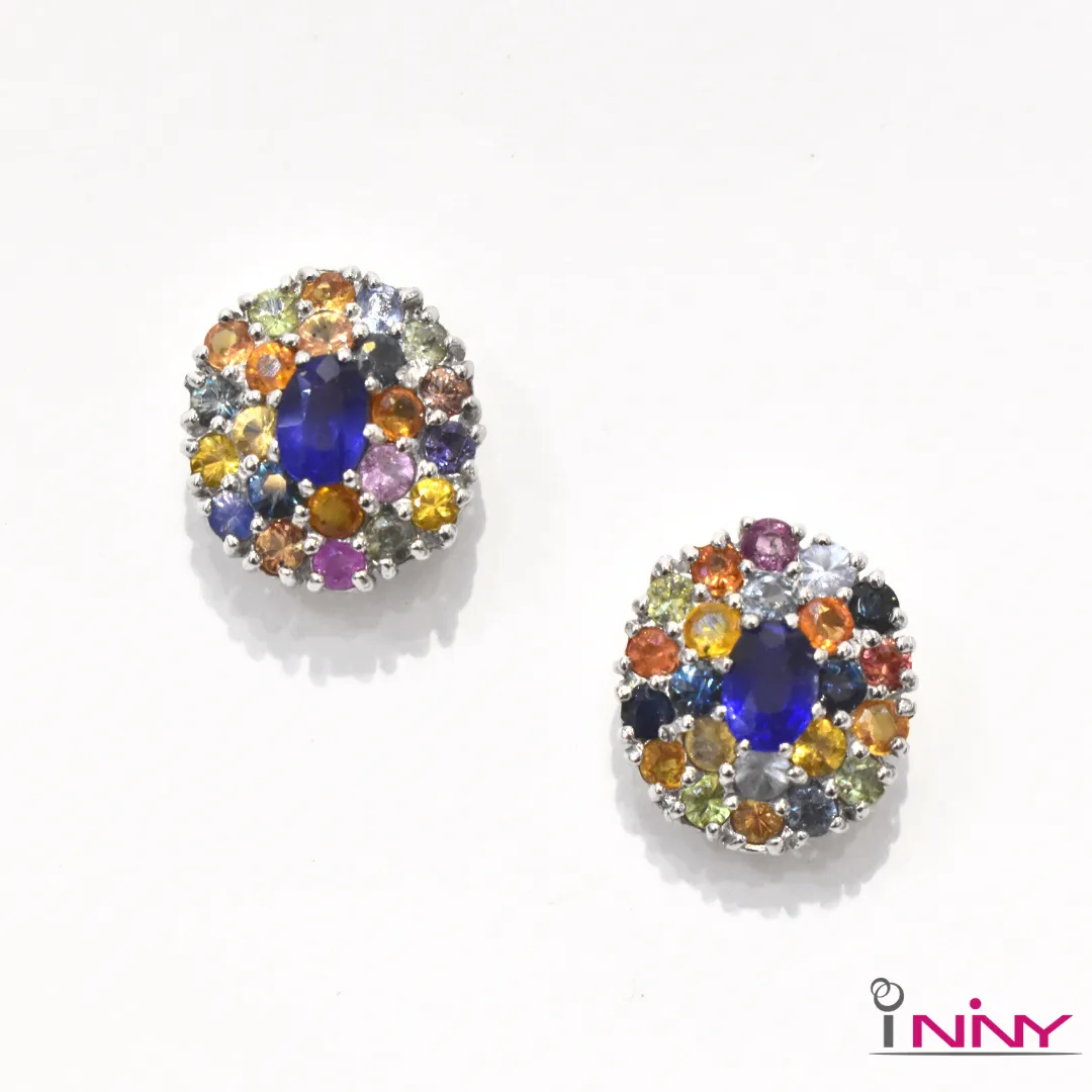 Dish of All Fancy Sapphire Stud Earrings