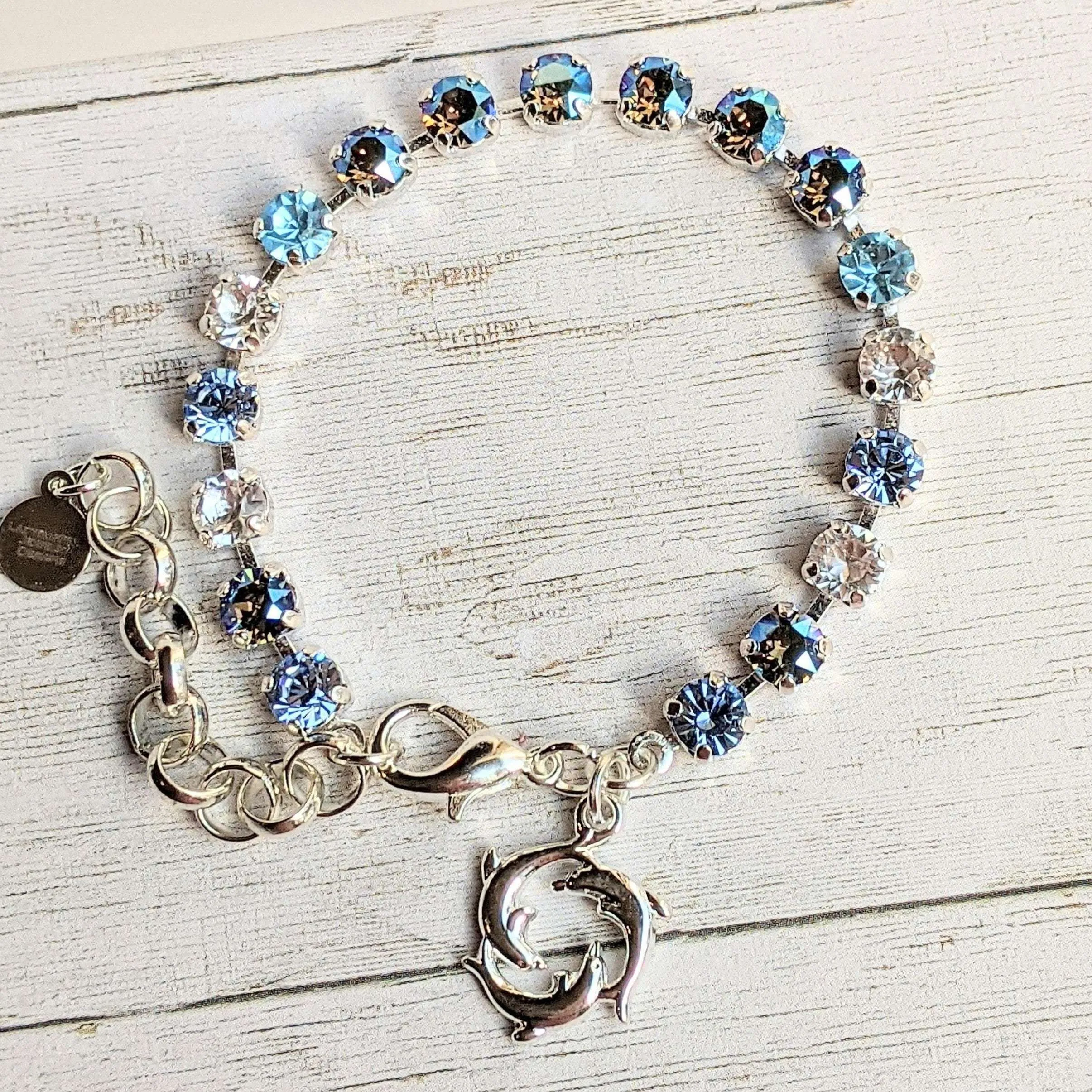 Dolphin Trio Faceted Crystal Bracelet