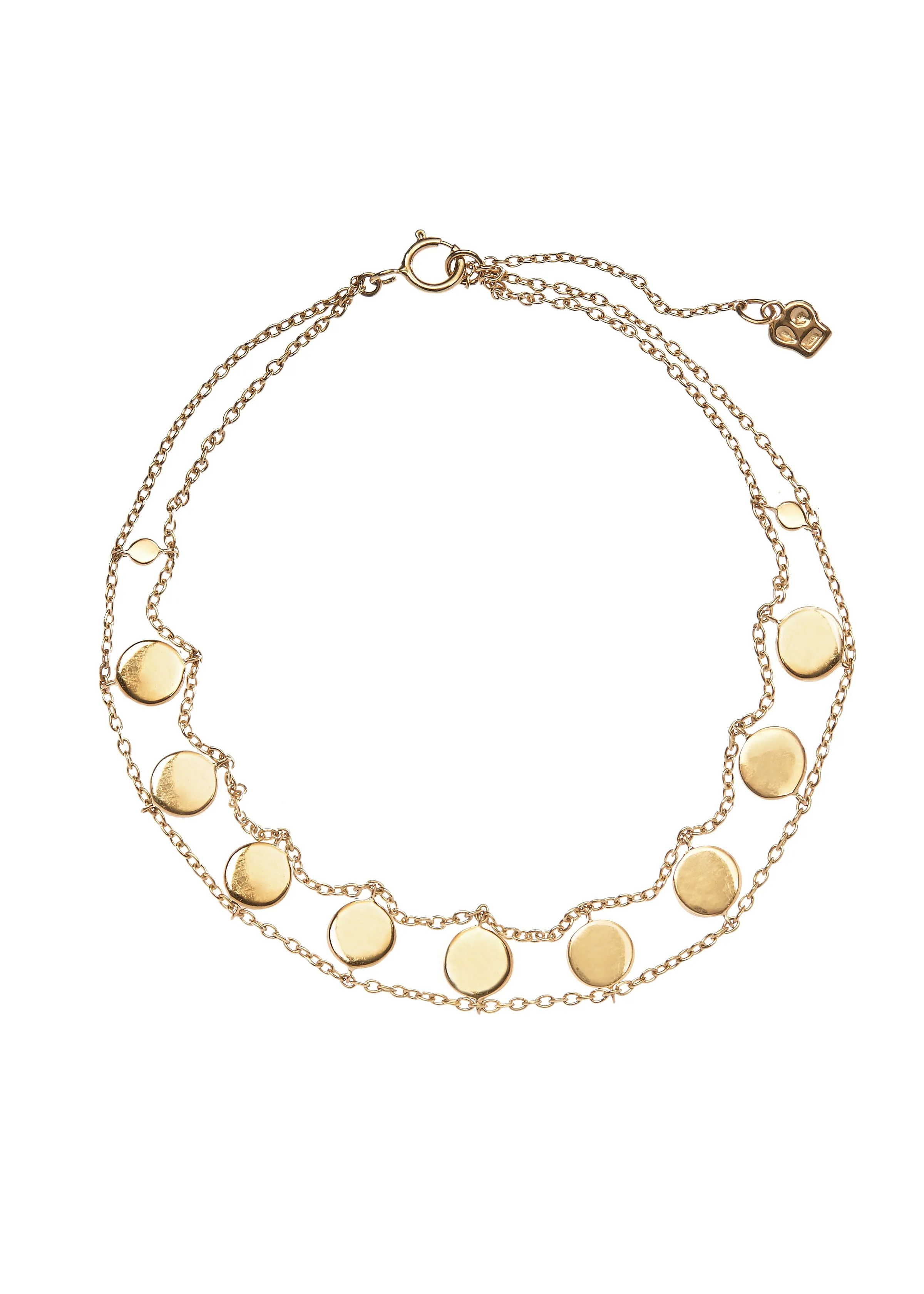 Double Chain Fairy Coin Bracelet in Gold