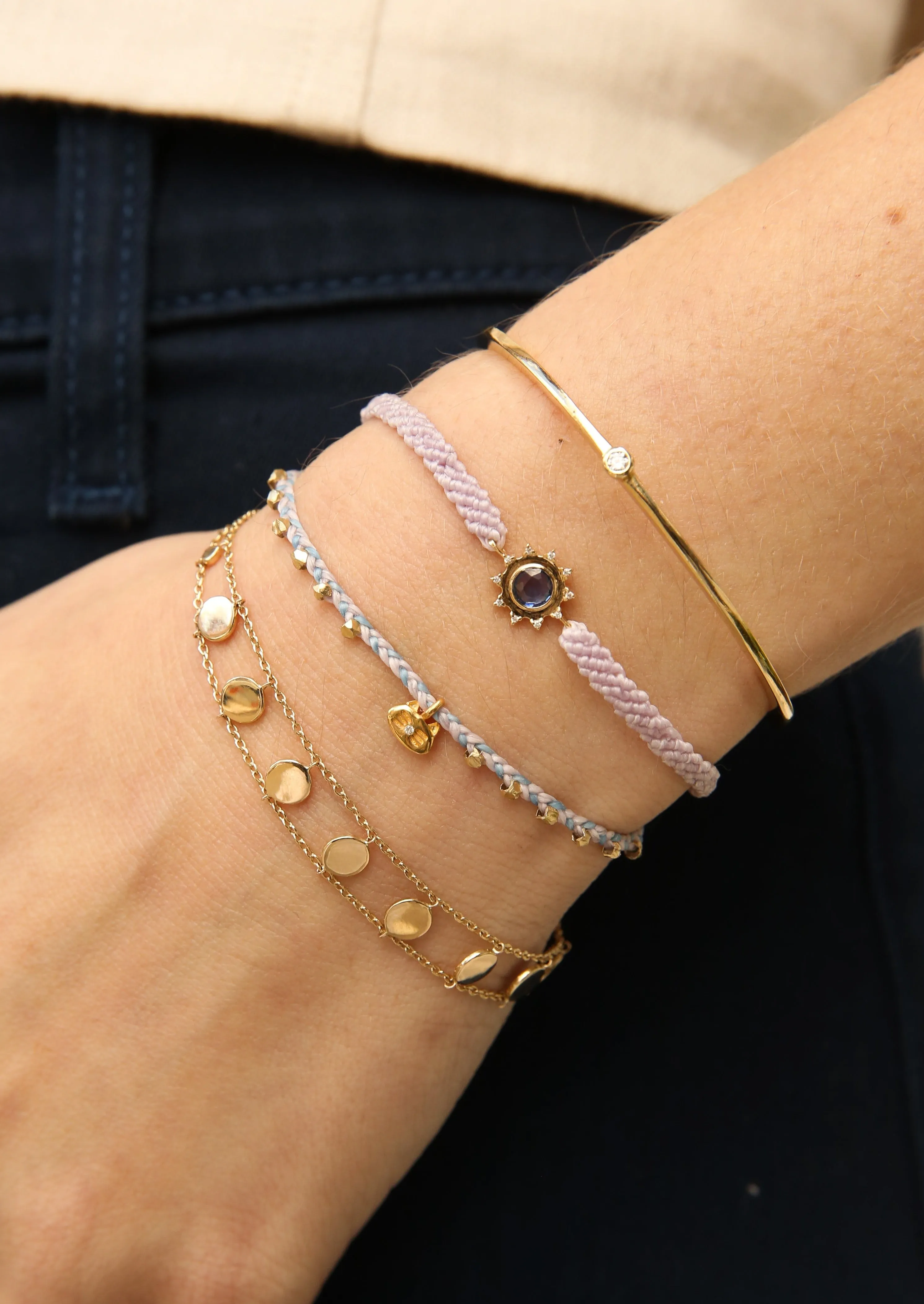 Double Chain Fairy Coin Bracelet in Gold