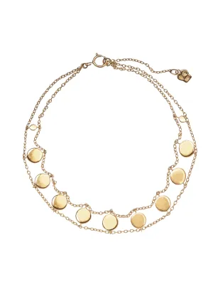 Double Chain Fairy Coin Bracelet in Gold