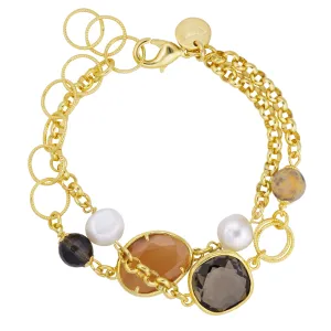Double Strand Bracelet with Natural Stones