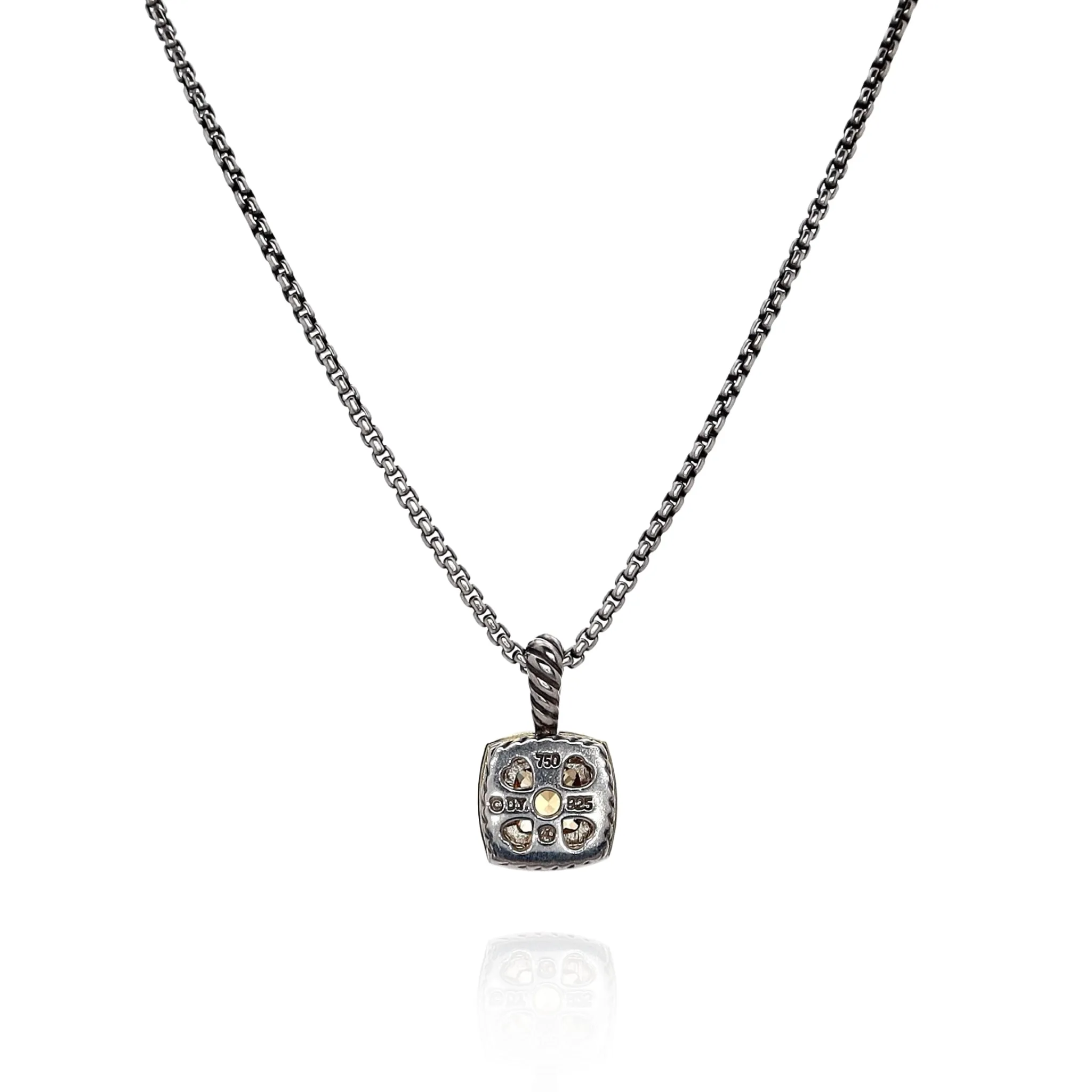 Estate David Yurman Two-Tone Petite Albion Citrine and Yellow Sapphire Pendant Necklace