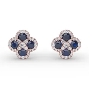 Fana Endless Bliss Sapphire and Diamond Cluster Studs
