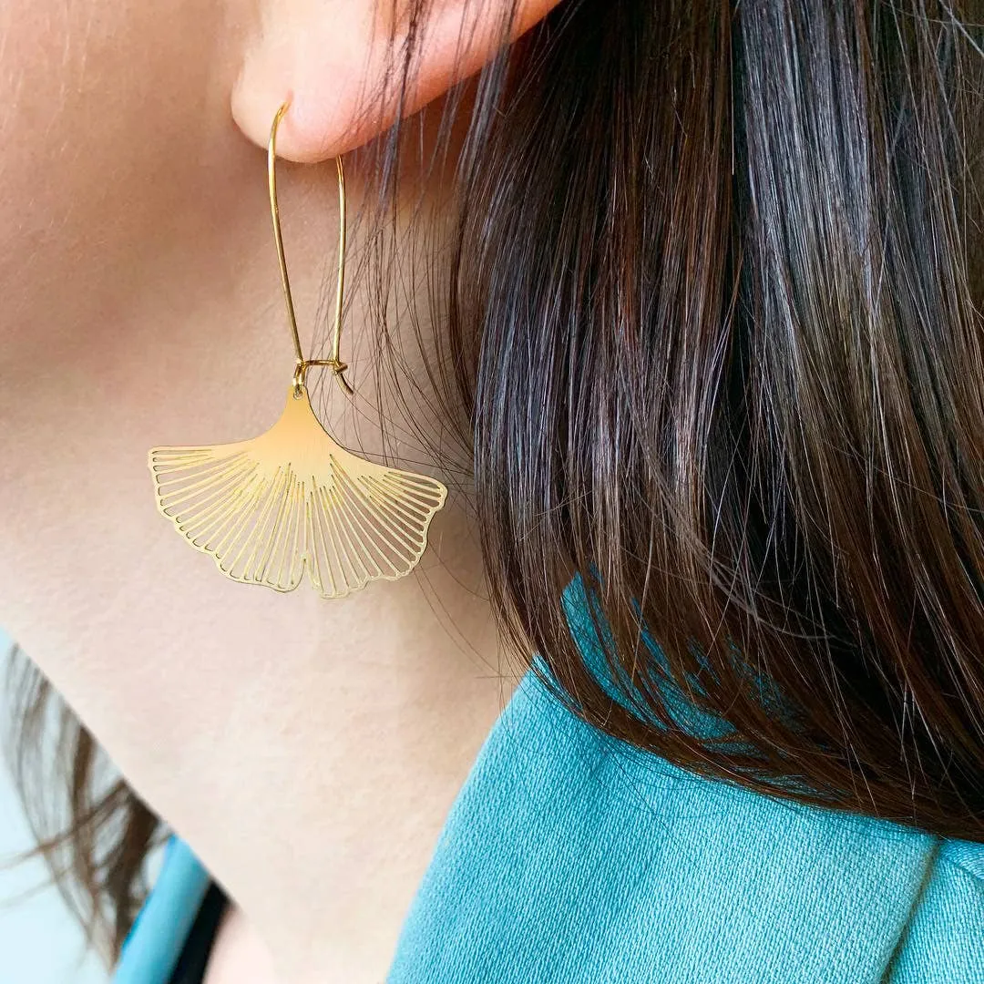 Ginkgo Leaf Earrings