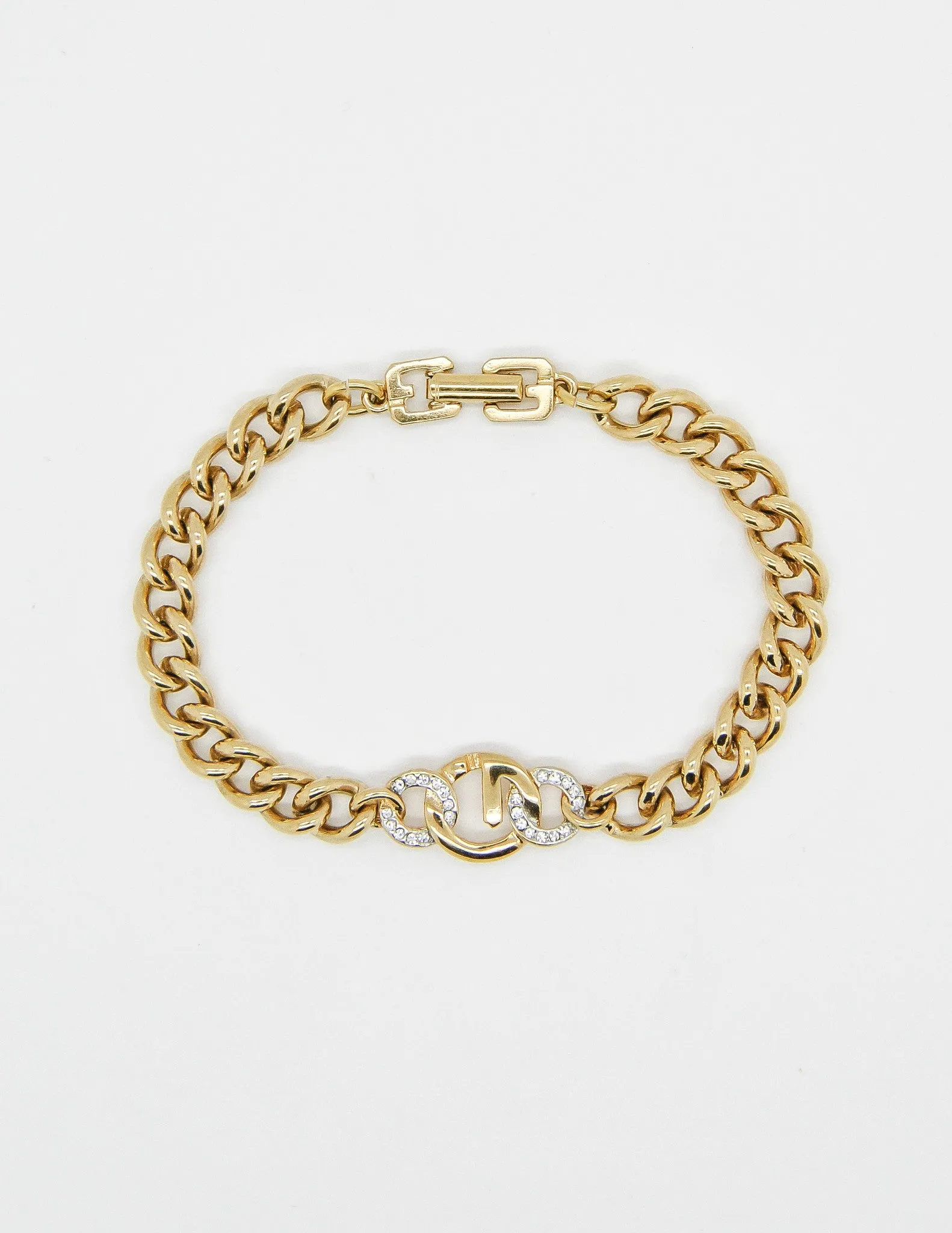 Givenchy Vintage Gold Chain Link Logo Bracelet