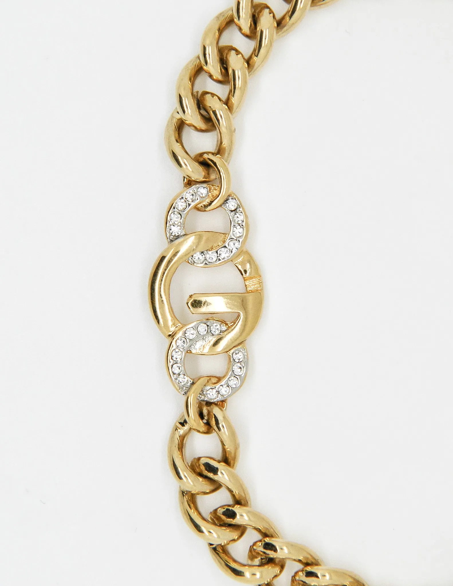 Givenchy Vintage Gold Chain Link Logo Bracelet