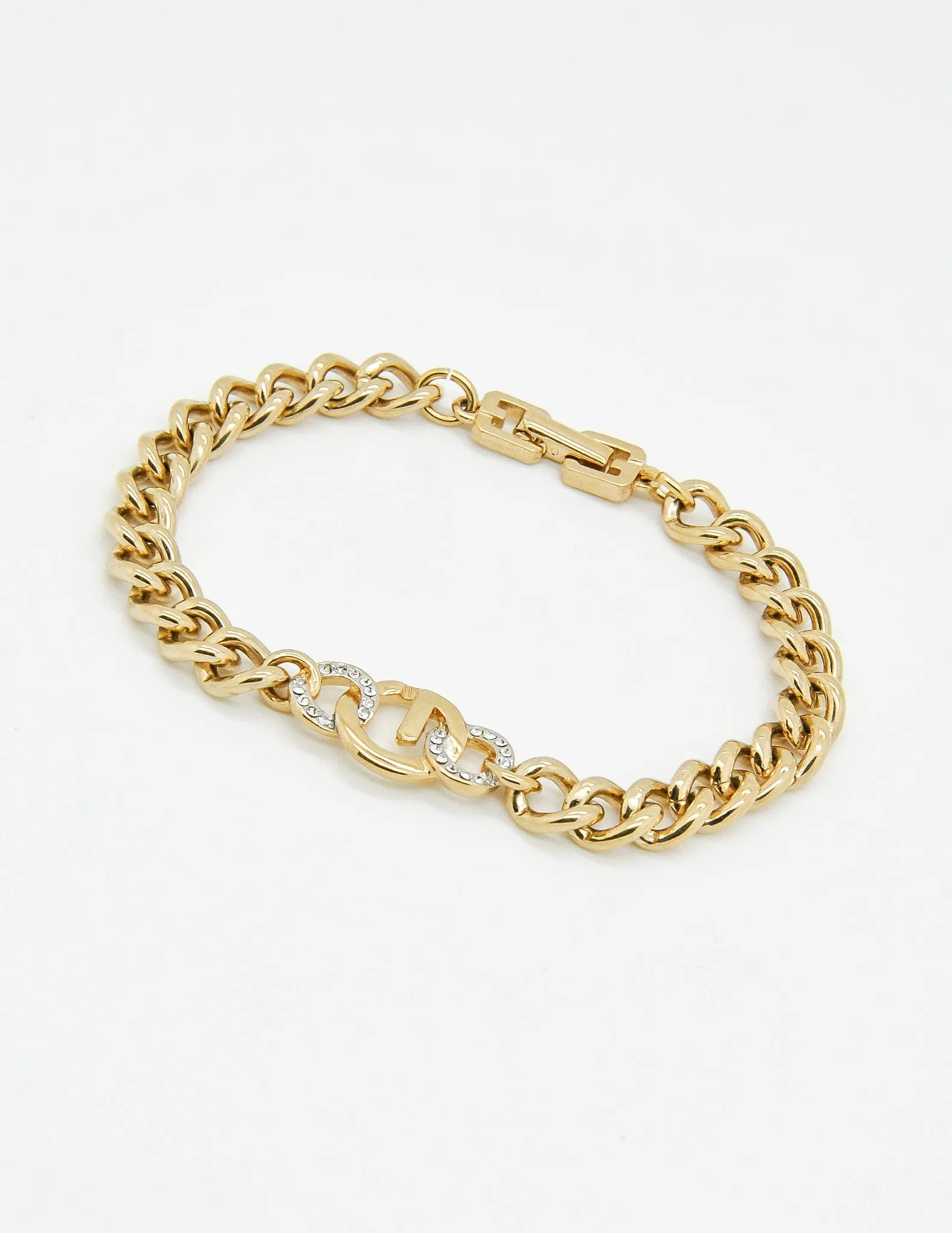 Givenchy Vintage Gold Chain Link Logo Bracelet