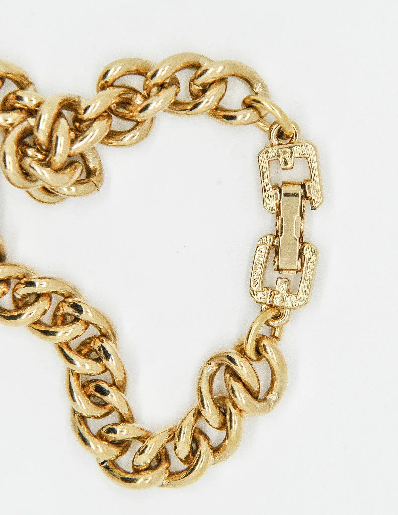 Givenchy Vintage Gold Chain Link Logo Bracelet