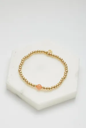 Gold Bead Bracelet - Blush