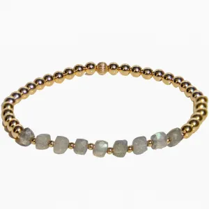 Gold Beaded Bracelet | Labradorite