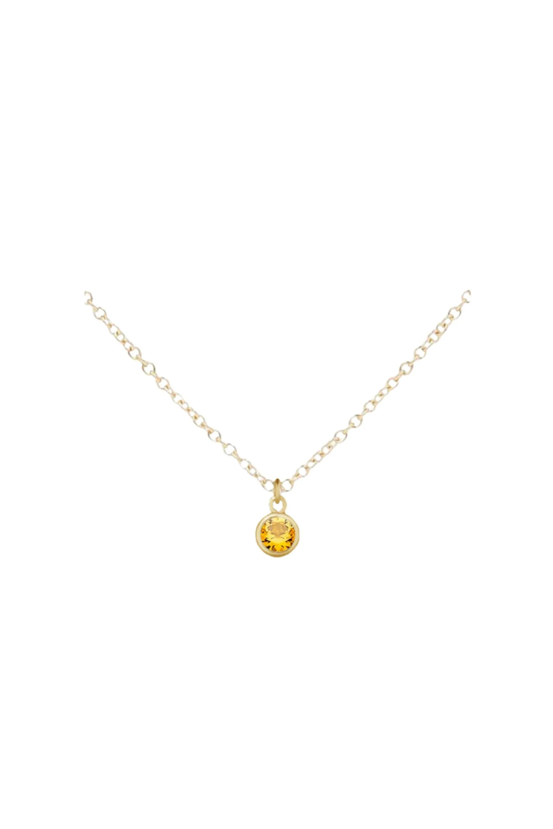 Gold Birthstone Necklace - November