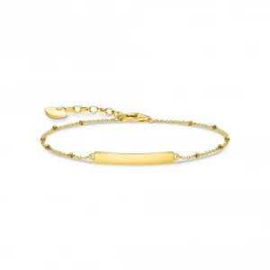 Gold Plated Engravable Bar Dot Bracelet A1975-413-39-L19V