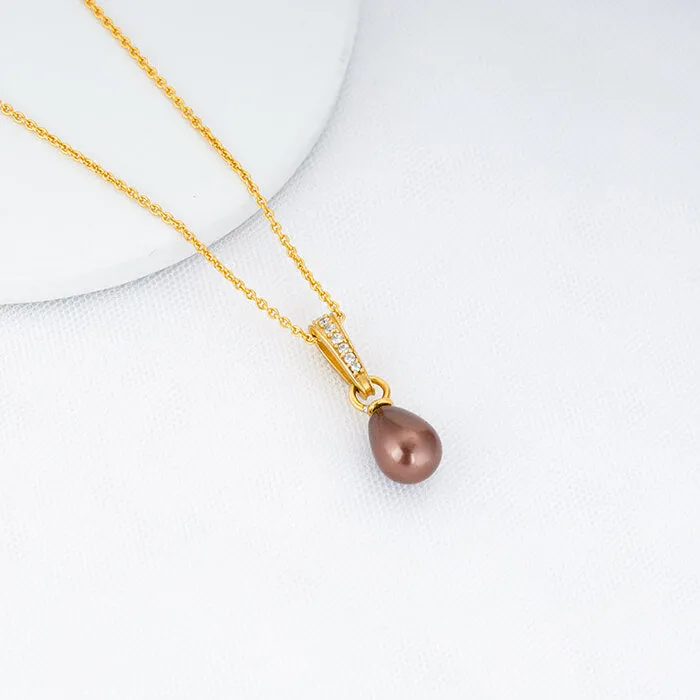 Golden Shining Drop Pendant with Link Chain