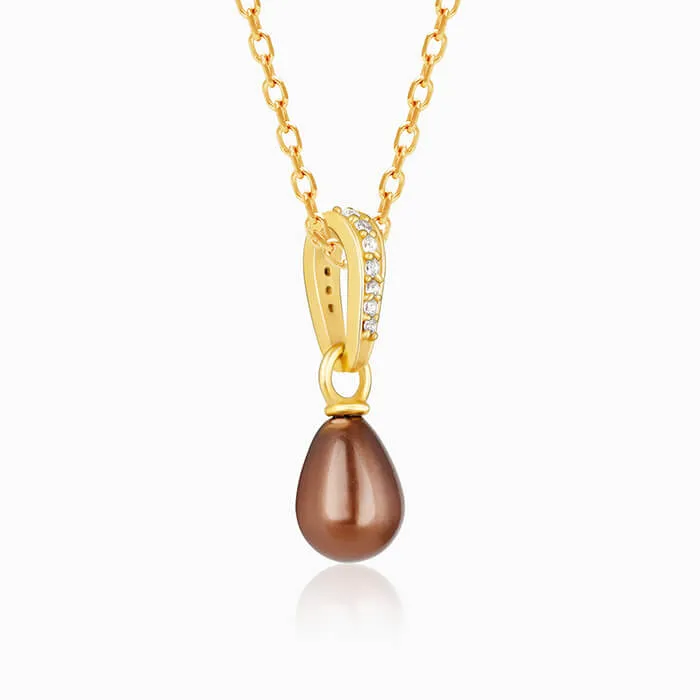 Golden Shining Drop Pendant with Link Chain