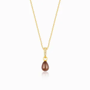 Golden Shining Drop Pendant with Link Chain