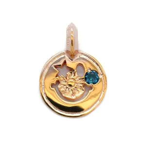 Happy Face with Star in Left Eye Charm 18k Rose Gold Plating Custom