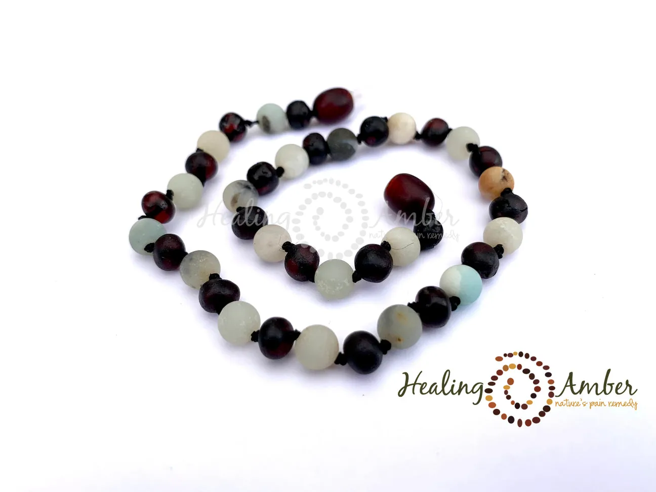 Healing Amber & Gem Necklace - 11"