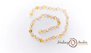 Healing Amber & Gem Necklace - 11"