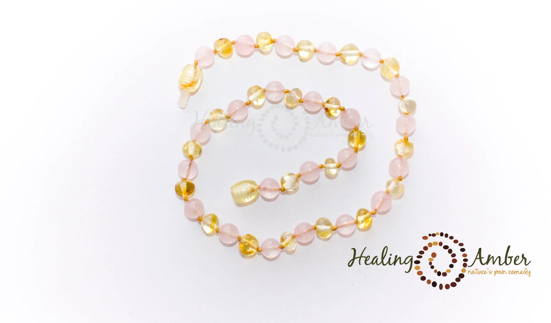 Healing Amber & Gem Necklace - 11"