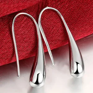 Hot Sale 925 Silver Earring Fashion Jewelry Teardrop/Water drop/Raindrop Dangle Earrings For Women Valentine Gifts
