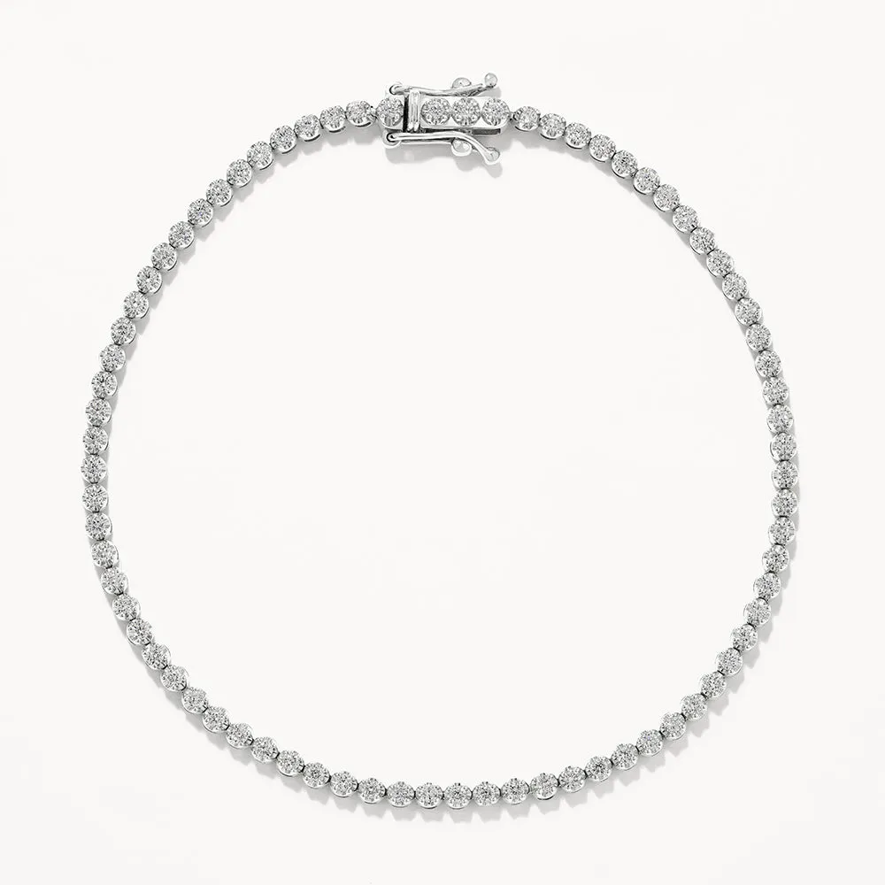 Laboratory-Grown Diamond Tennis Bracelet in 10k White Gold