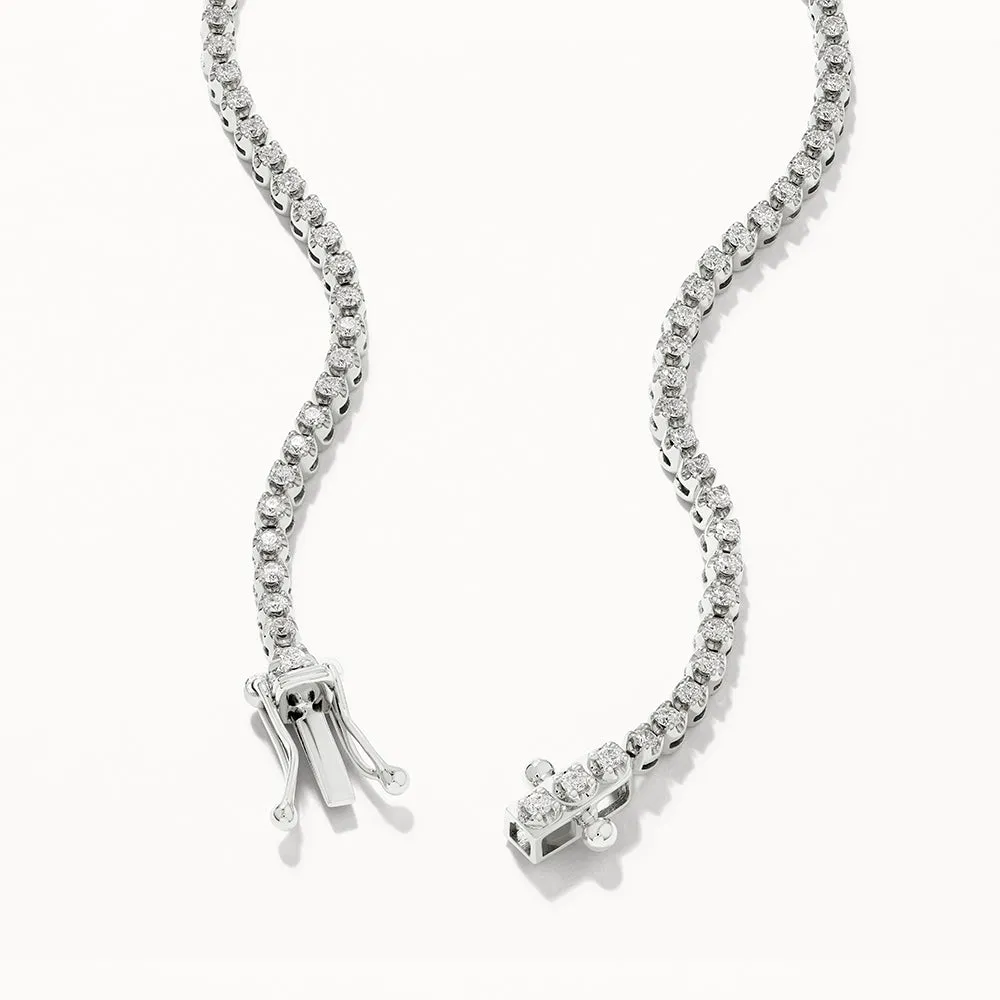 Laboratory-Grown Diamond Tennis Bracelet in 10k White Gold