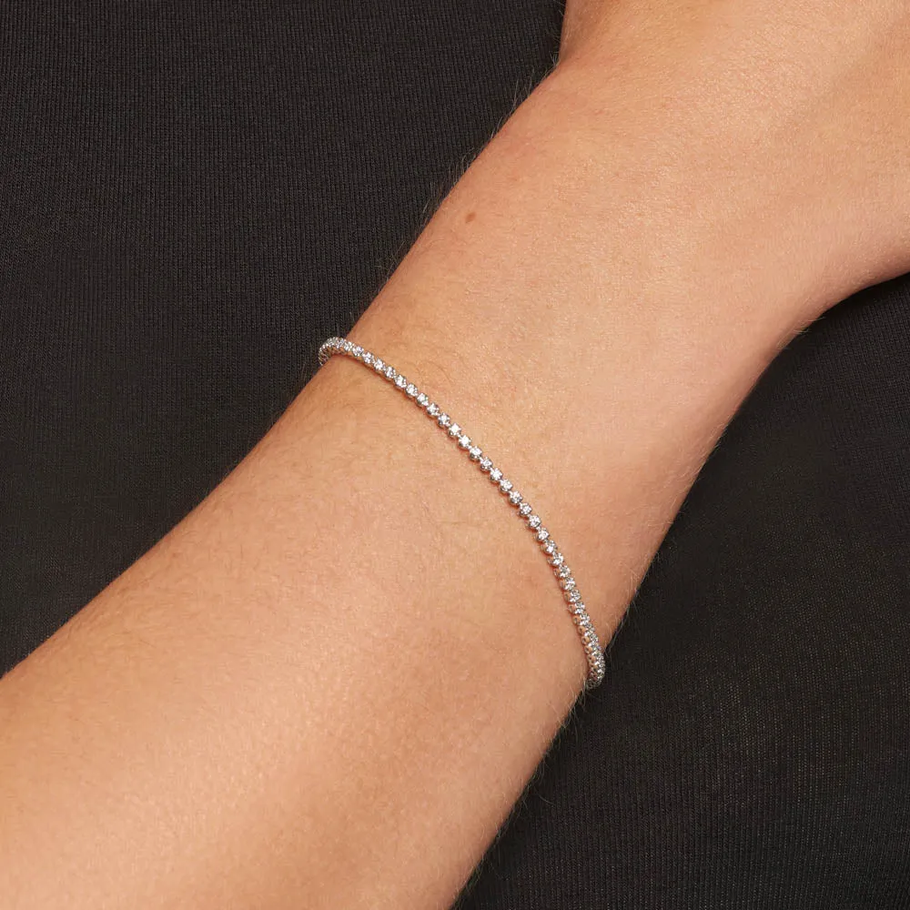Laboratory-Grown Diamond Tennis Bracelet in 10k White Gold