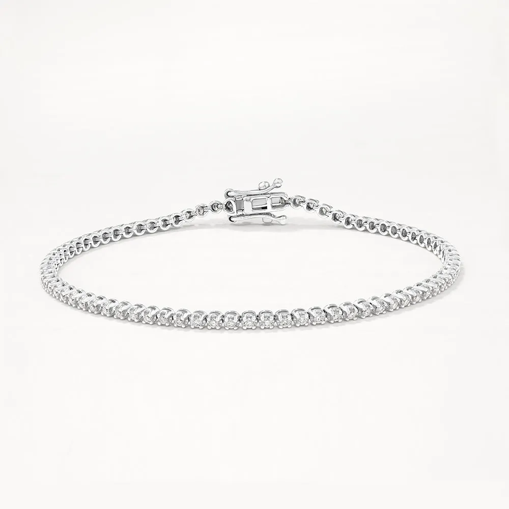 Laboratory-Grown Diamond Tennis Bracelet in 10k White Gold