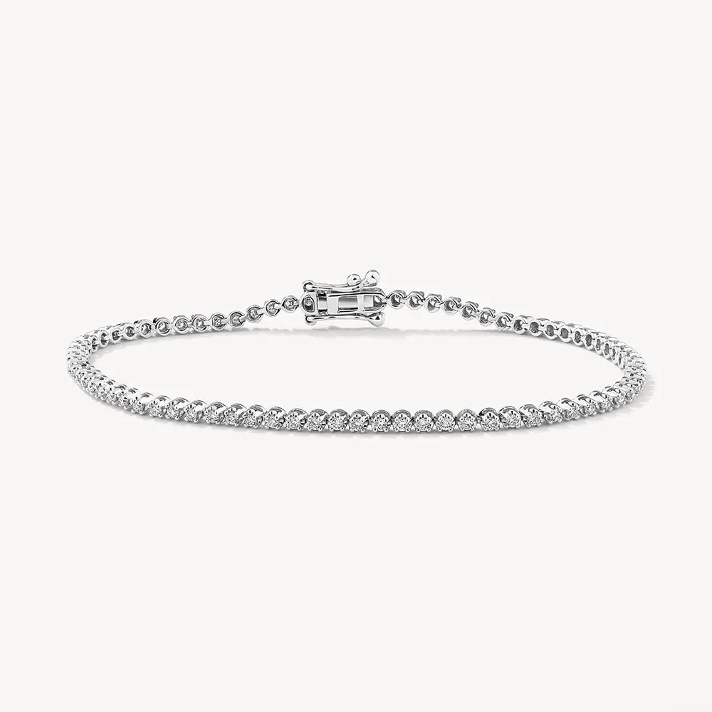 Laboratory-Grown Diamond Tennis Bracelet in 10k White Gold