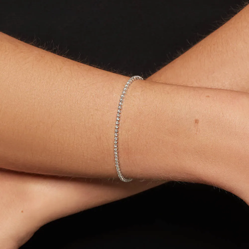 Laboratory-Grown Diamond Tennis Bracelet in 10k White Gold