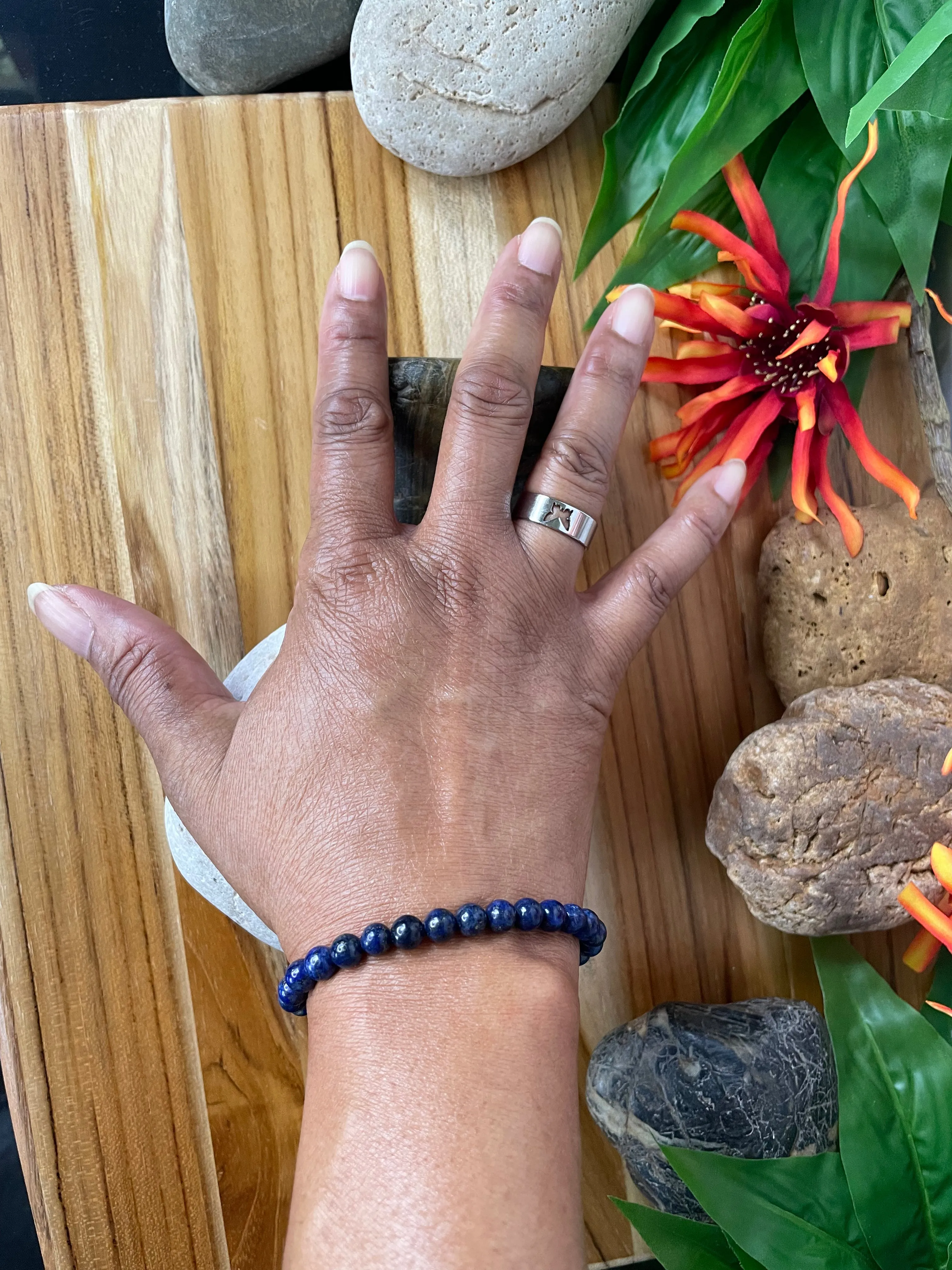 Lapis Lazuli Stones “ Deep Blue’, Healing Bracelet..