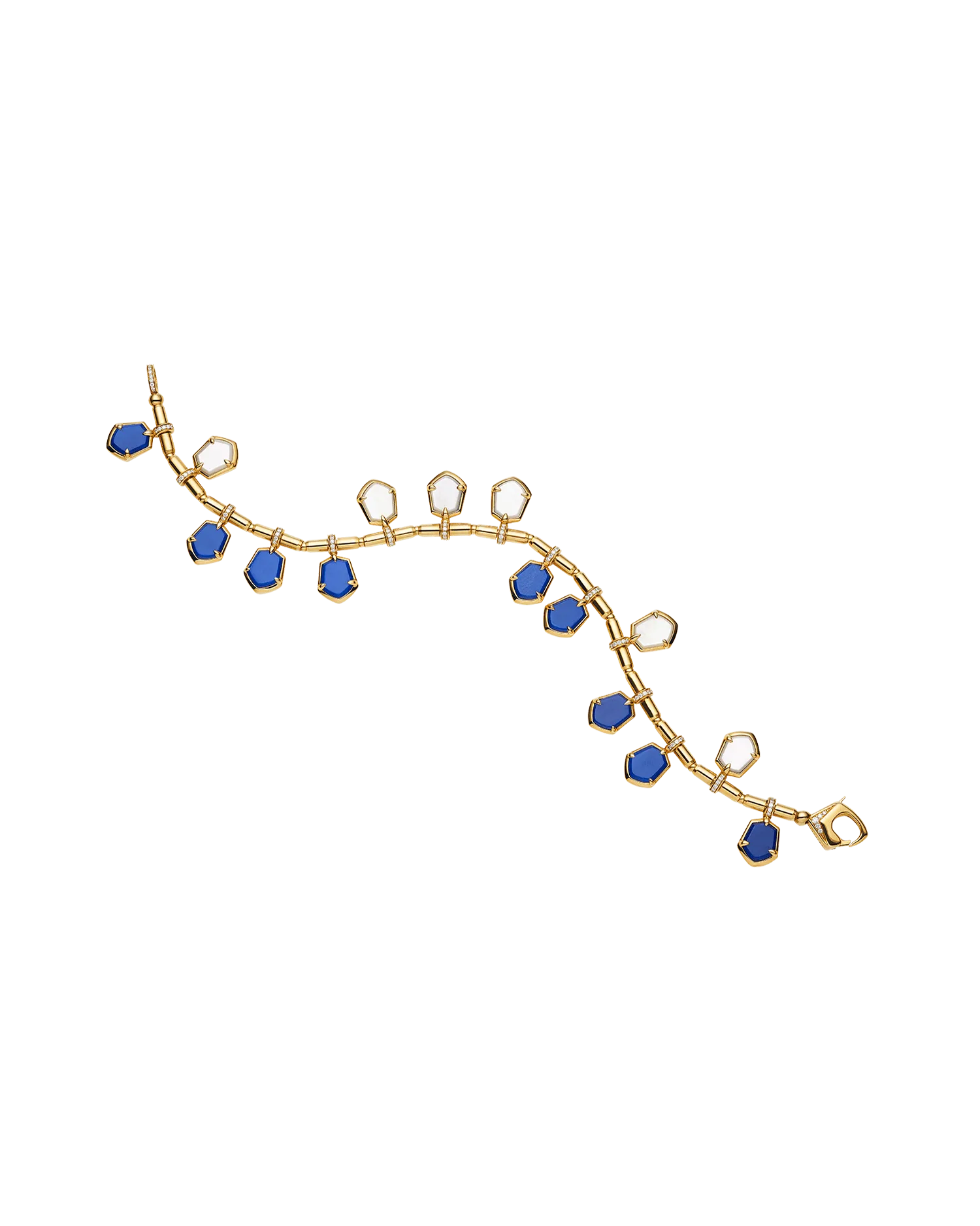 Lapis Megisti Bracelet | Mother of Pearl, Blue Lapis, and Yellow Gold