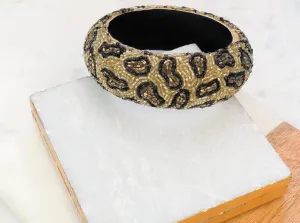Leopard Beaded Bangle Bracelet