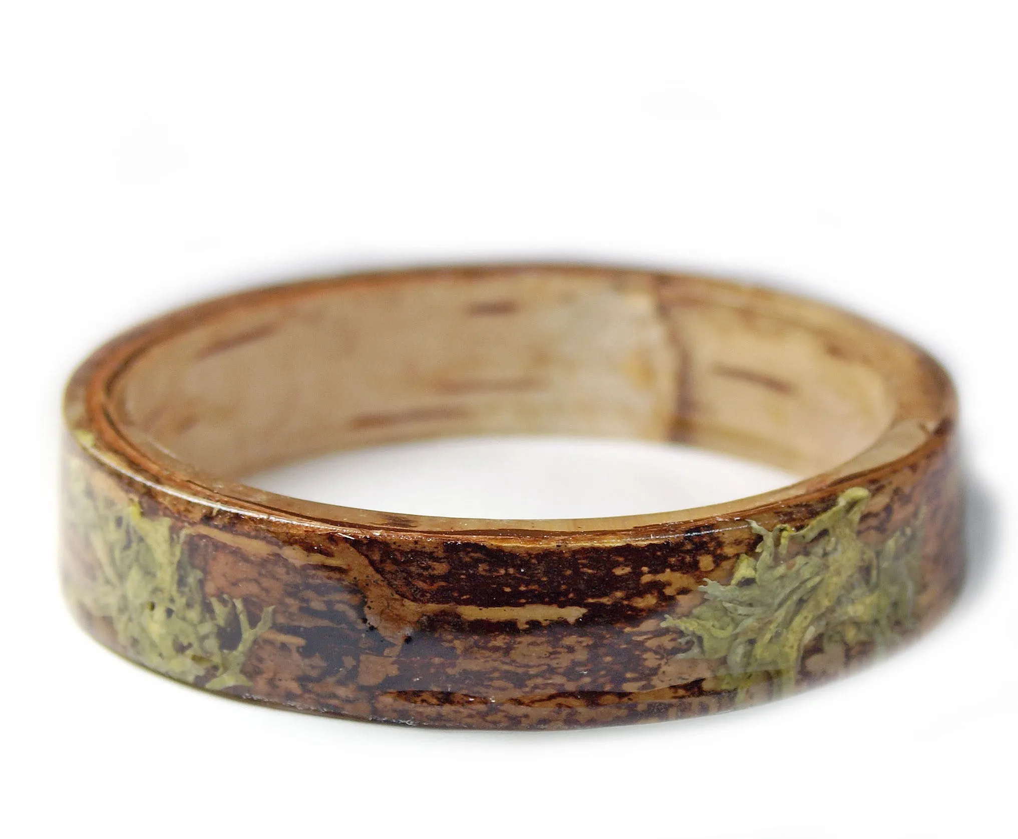 Lichen and Bark Resin Bracelet