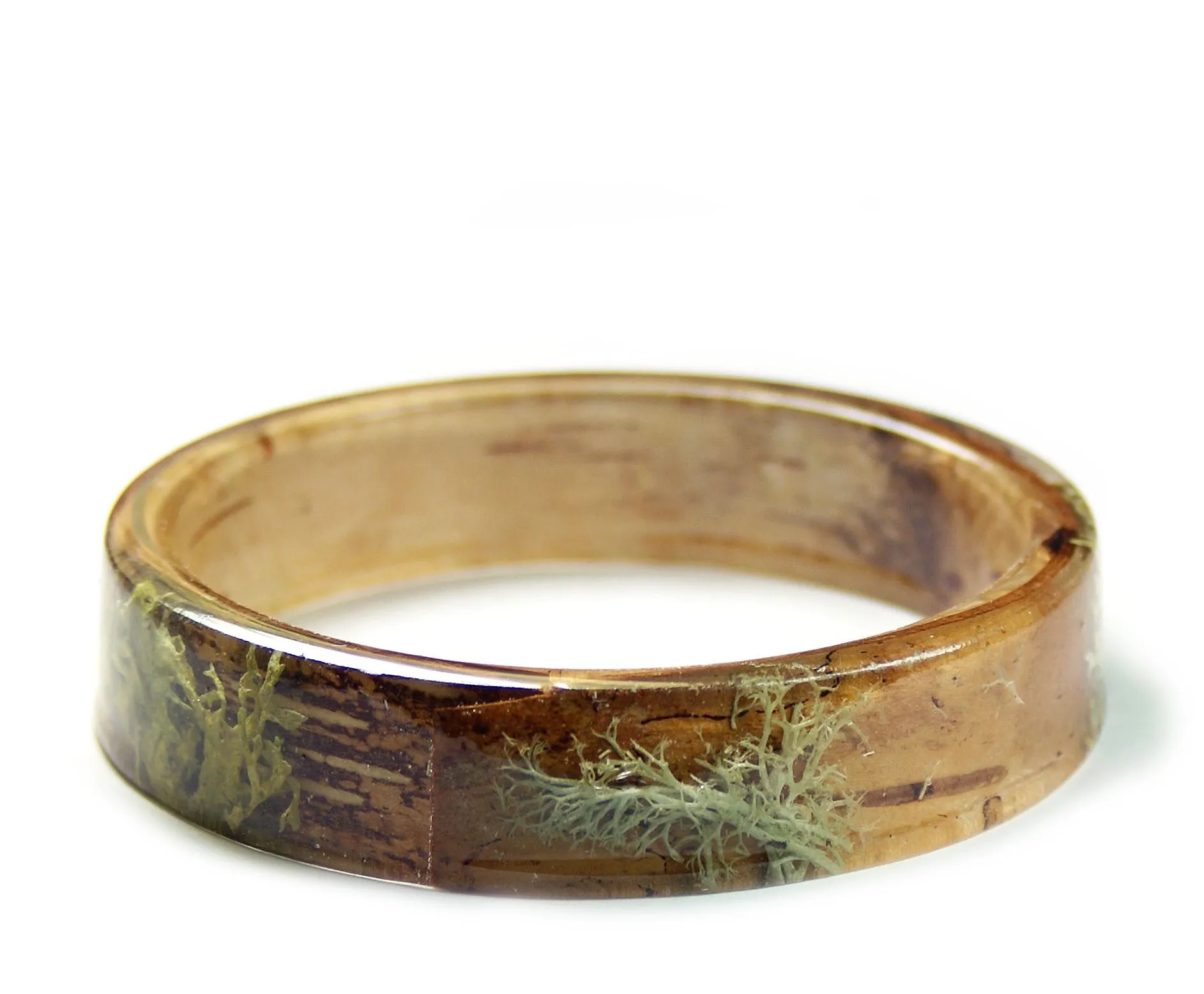 Lichen and Bark Resin Bracelet
