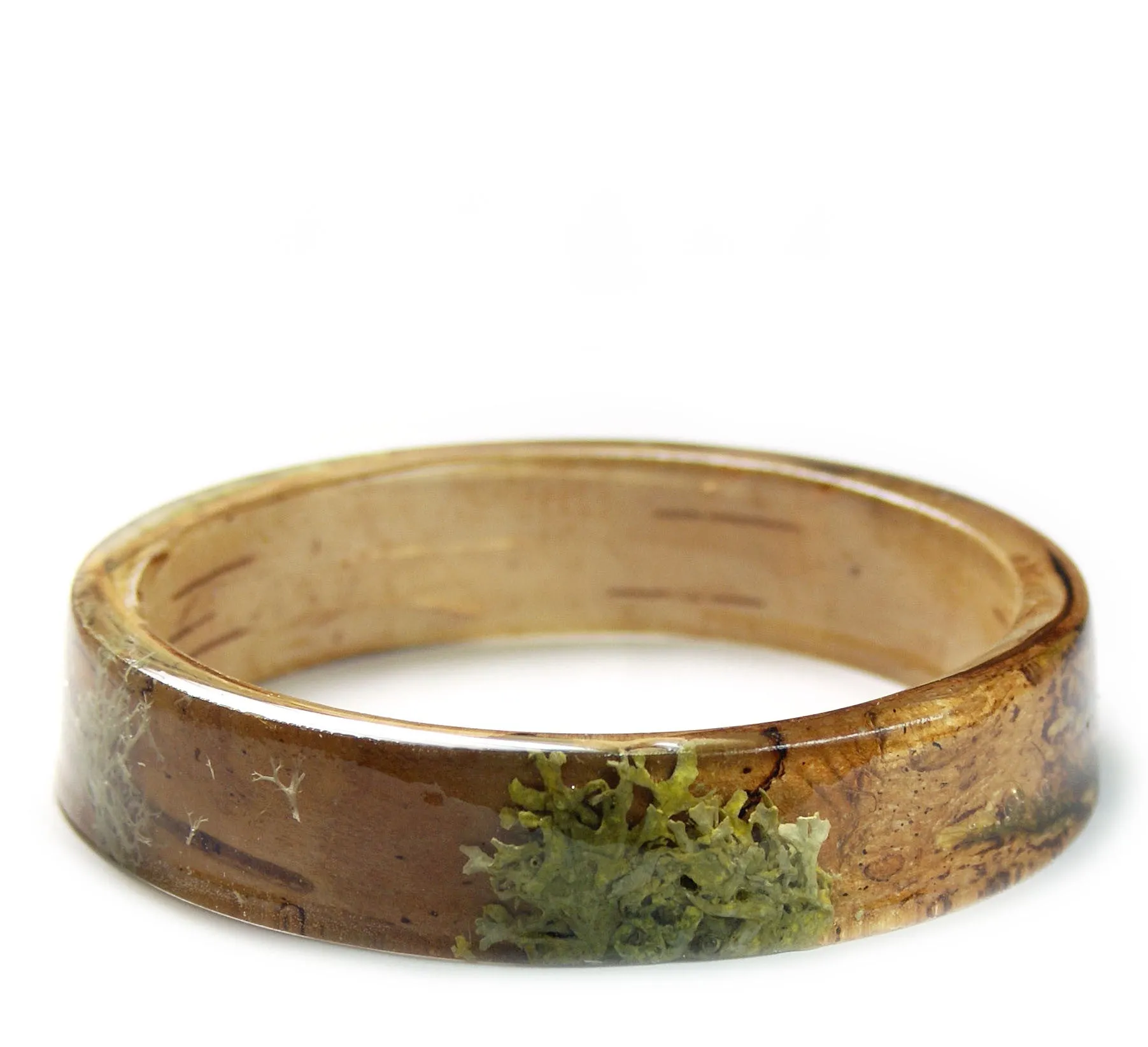 Lichen and Bark Resin Bracelet