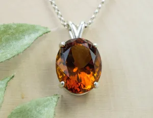 Madeira Citrine Pendant; Natural Untreated Brazil Citrine; 9.120cts