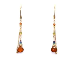 Madiera Citrine, Lapis, & Anthracite Earrings