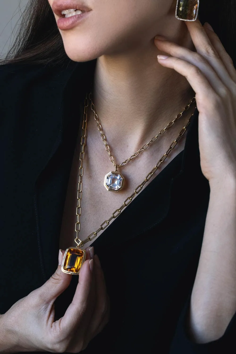 Manhattan Citrine Pendant Necklace