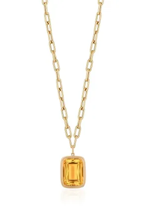 Manhattan Citrine Pendant Necklace
