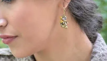 Mix Metallic Cluster Dangle Earrings