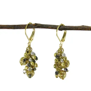 Mix Metallic Cluster Dangle Earrings