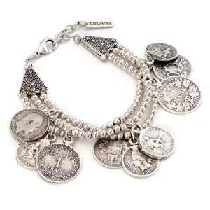 Multi-Strand Antique Coin Bracelet
